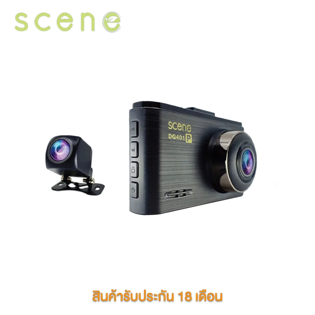 กล้องติดรถยนต์ SCENE รุ่น Drive Guard 401 กล้องหน้า+หลัง แถม 128GB