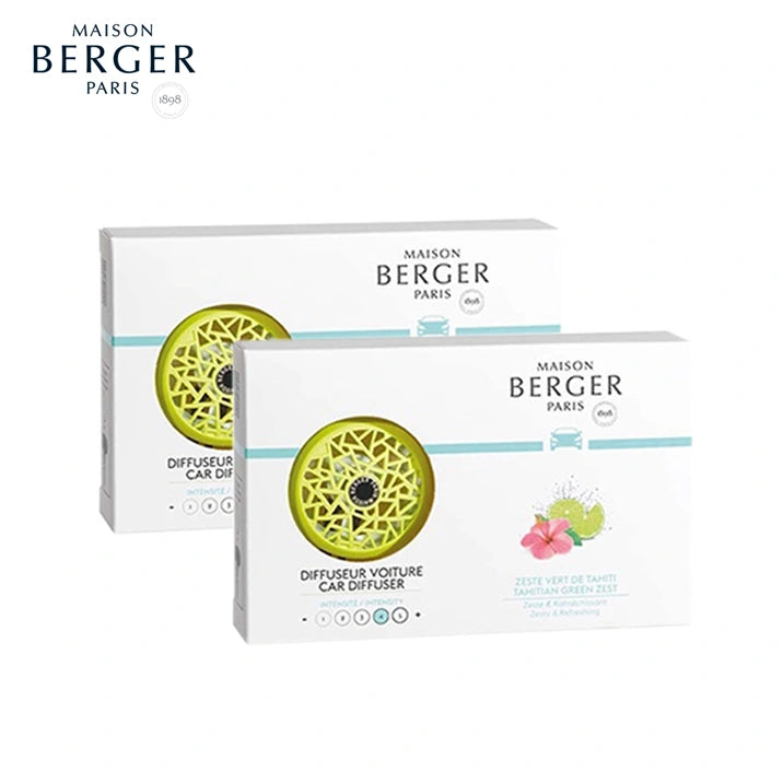ชุดสุดคุ้มน้ำหอมสำหรับรถยนต์แบบเซ็ตMaisonBergerParis, Car Difusser+กลิ่นTahitian Green Zest
