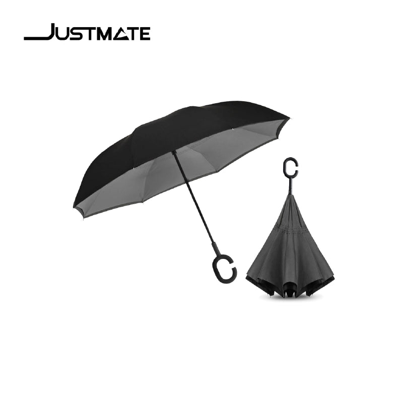 ร่ม 2 ชั้น กันฝนและรังสี UV แบบมือจับตัว C JUSTMATE UMBRELLA