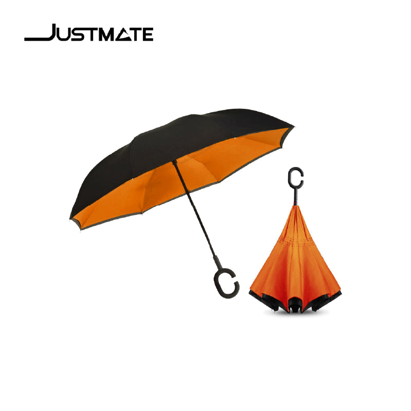 ร่ม 2 ชั้น กันฝนและรังสี UV แบบมือจับตัว C JUSTMATE UMBRELLA