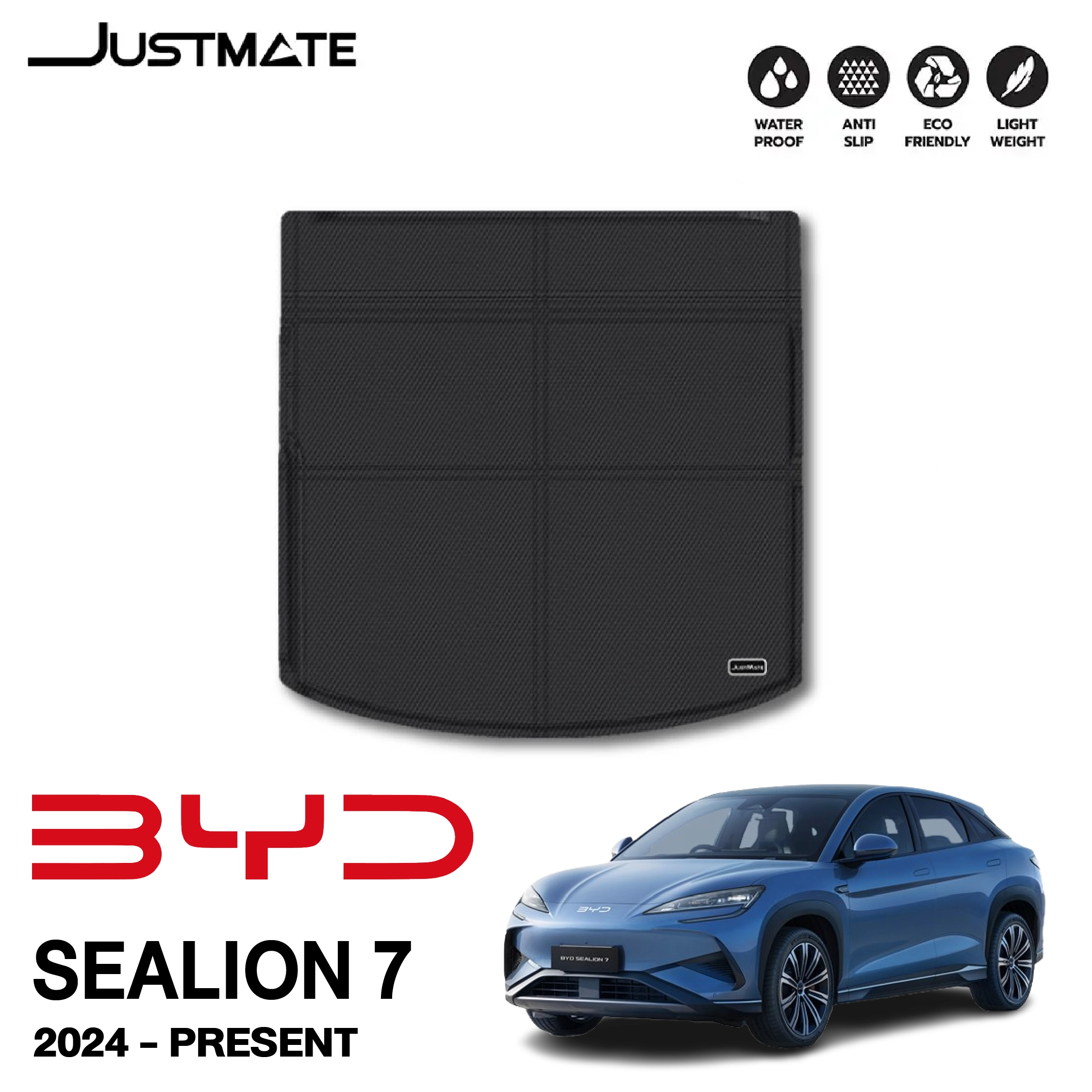 พรมปูพื้นรถยนต์ BYD SEALION 7 (2024 - PRESENT) เฉพาะถาดท้าย