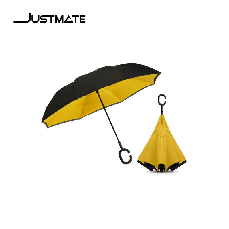 ร่ม 2 ชั้น กันฝนและรังสี UV แบบมือจับตัว C JUSTMATE UMBRELLA