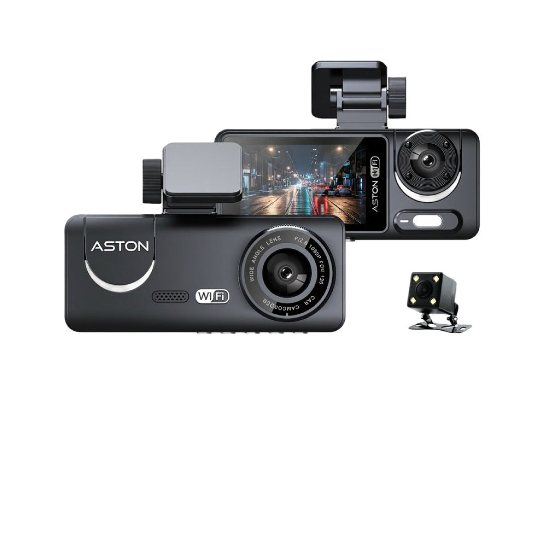 กล้องติดรถยนต์ 3 กล้อง Aston Triple Wifi 2K
