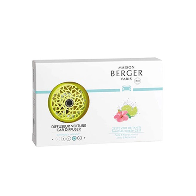 น้ำหอมสำหรับรถยนต์แบบเซ็ตMaisonBergerParis, Car Difusser+กลิ่นTahitian Green Zest
