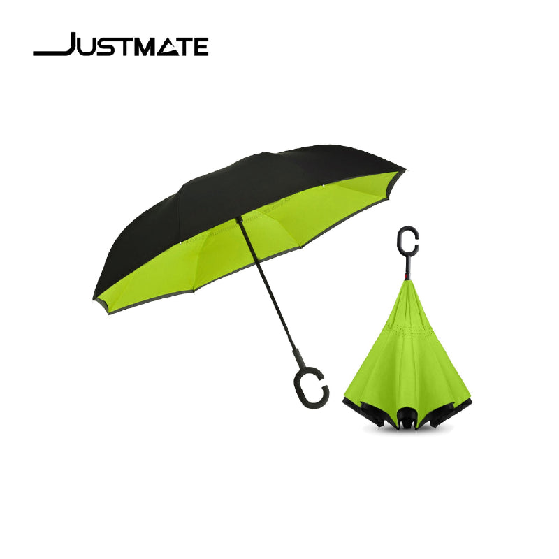 ร่ม 2 ชั้น กันฝนและรังสี UV แบบมือจับตัว C JUSTMATE UMBRELLA