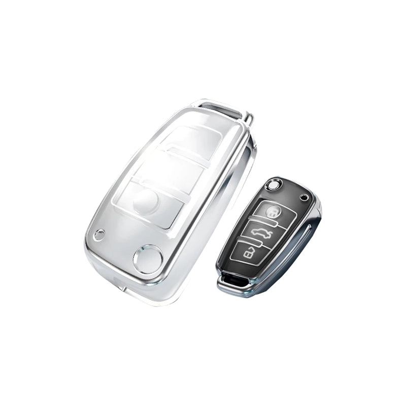 เคสกุญแจใส ขอบเงิน Audi A6/A3/Q2L/Q3/Q7/A1/A4