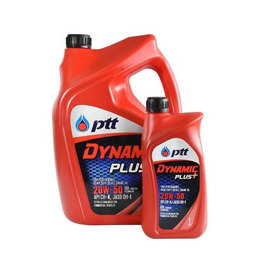 น้ำมันเครื่อง PTT Dynamic Plus 20W-50 ขนาด 6 ลิตร (แถม 1 ลิตร)