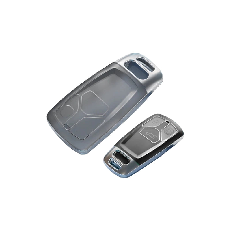 เคสกุญแจใส ขอบเงิน AUDI A4L TT/A5/Q7/Q5L Case TPU