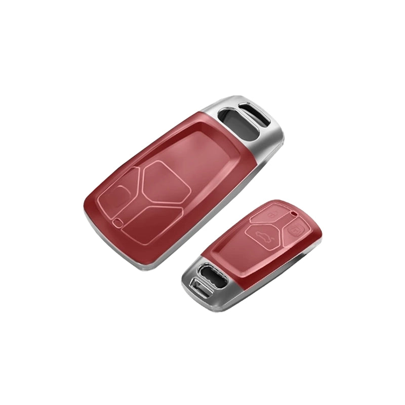 เคสกุญแจใส ขอบเงิน AUDI A4L TT/A5/Q7/Q5L Case TPU
