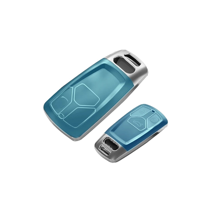 เคสกุญแจใส ขอบเงิน AUDI A4L TT/A5/Q7/Q5L Case TPU