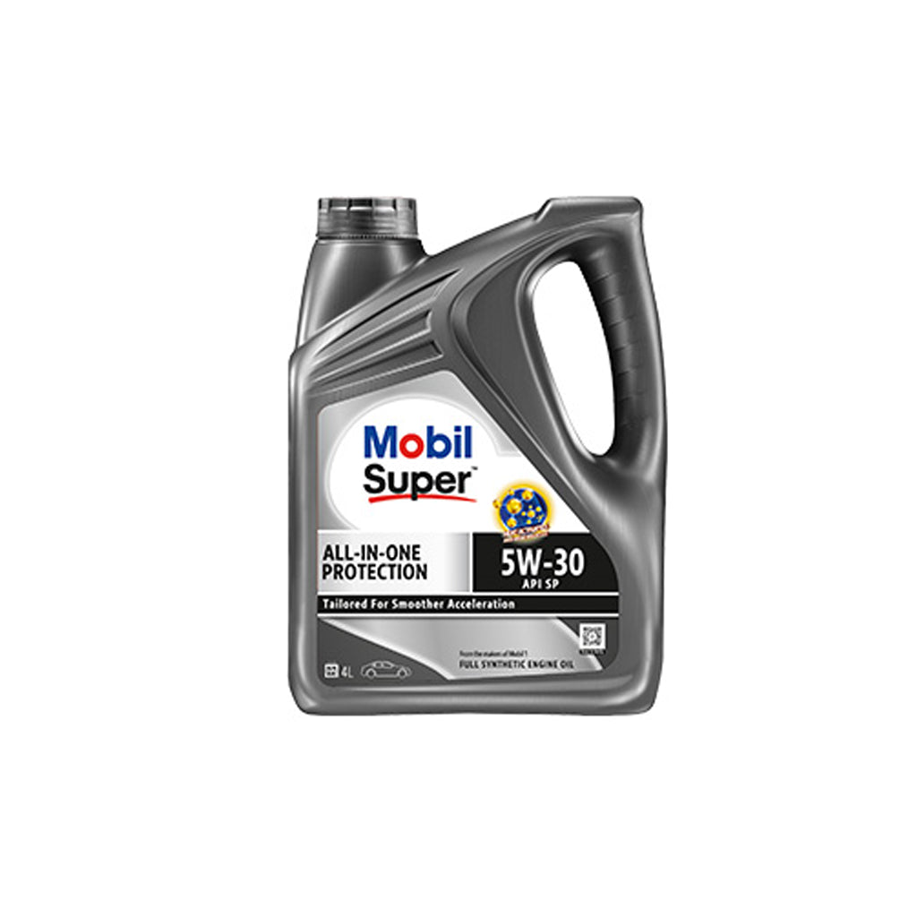 น้ำมันเครื่องเบนซิน สังเคราะห์ Mobil Super 3000 5W-30 4+1L