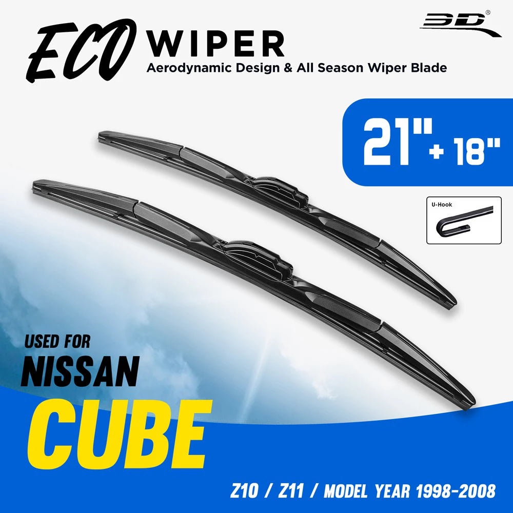 ที่ปัดน้ำฝน ECO NISSAN CUBE Z10/Z11 ปี1998-2008 ขนาด 21" + 18"