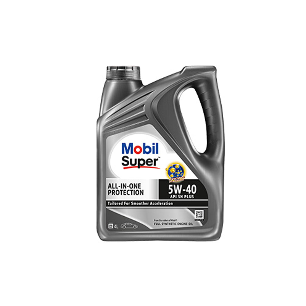 น้ำมันเครื่องเบนซิน สังเคราะห์ Mobil Super 3000x2 5W-40 4+1 ลิตร