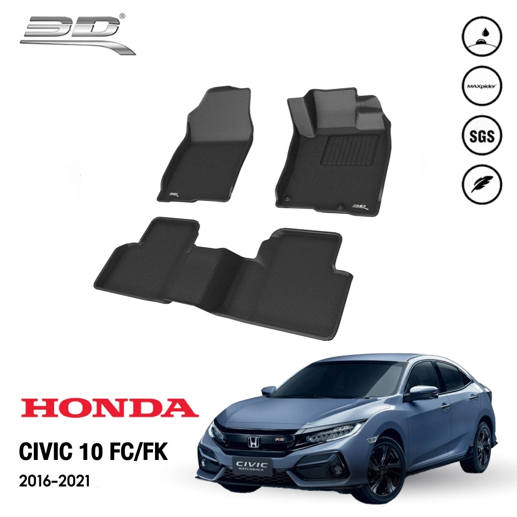 พรมรถยนต์ HONDA CIVIC 10 FC/FK 2016-2021   - 3 ชิ้น