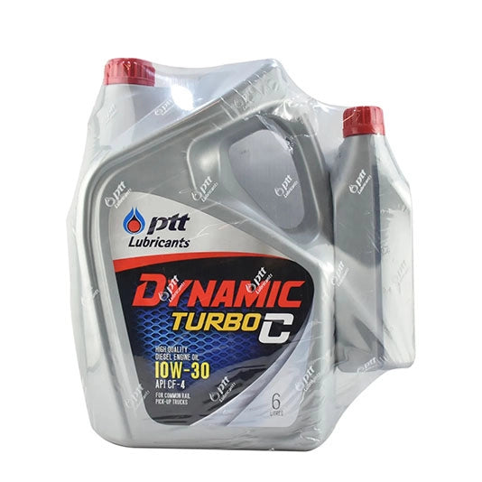 น้ำมันเครื่อง PTT Dynamic Turbo C 10W-30 ขนาด 6 ลิตร (แถม 1 ลิตร)