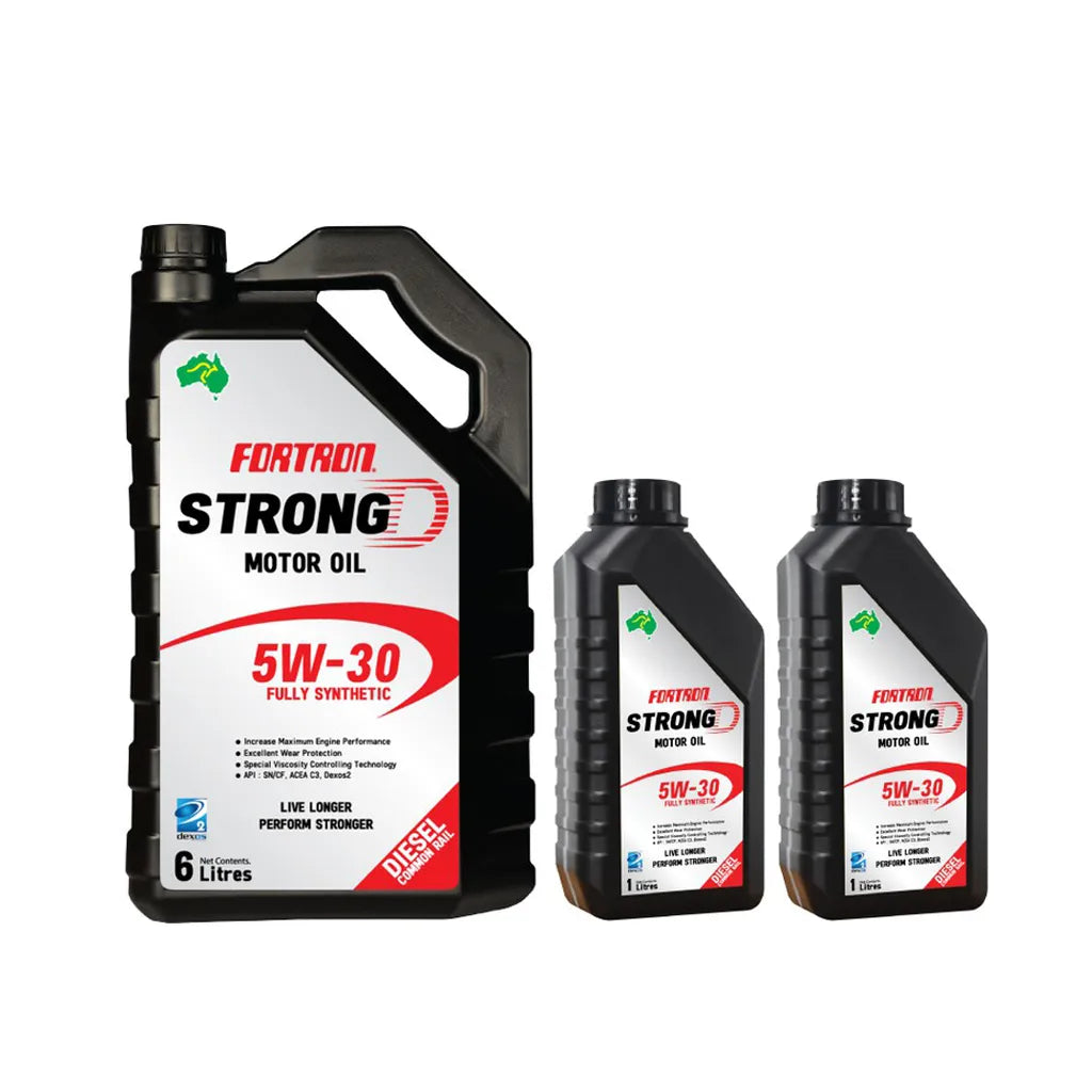 น้ำมันเครื่องสังเคราะห์แท้Fortron 5W-30 100%ดีเซล/คอมมอนเรล 8ลิตร