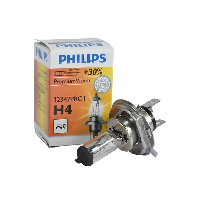 หลอดไฟหน้า PHILIPS H4 12V 60/55W สว่างเพิ่ม 30% (12342PR)