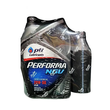 น้ำมันเครื่อง PTT PERFORMA NGV 20W-50 ขนาด 4 ลิตร (แถม 1 ลิตร)