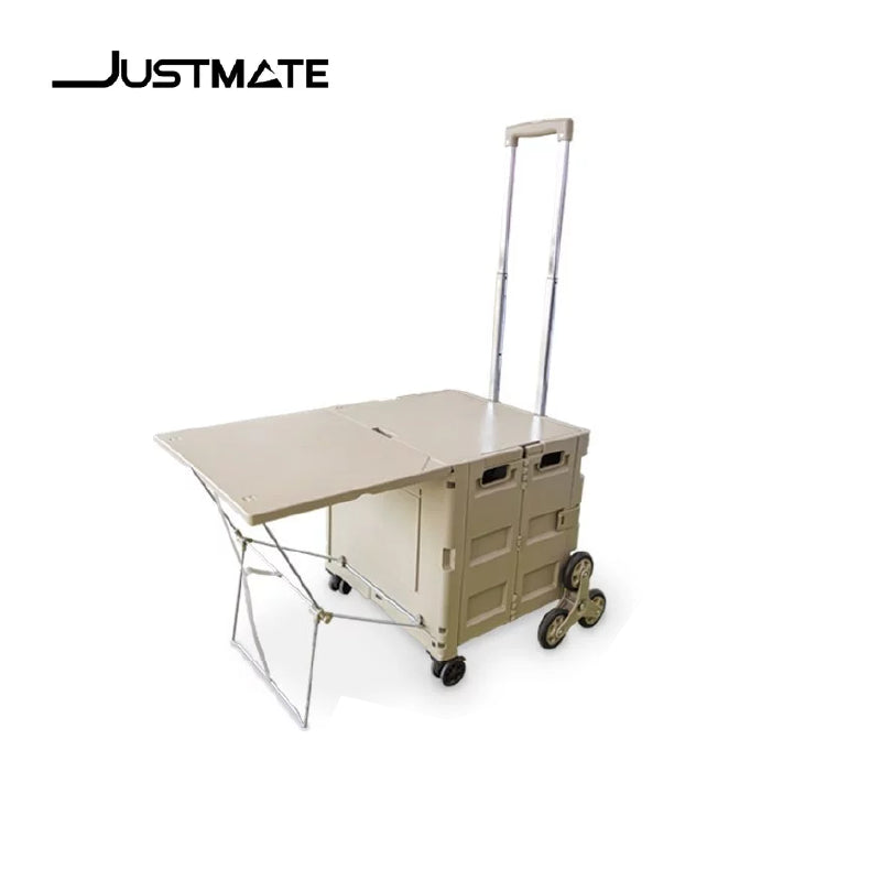 รถเข็นกล่องอเนกประสงค์ 2 in 1 JUSTMATE Camping Travel Box & Table 50 L