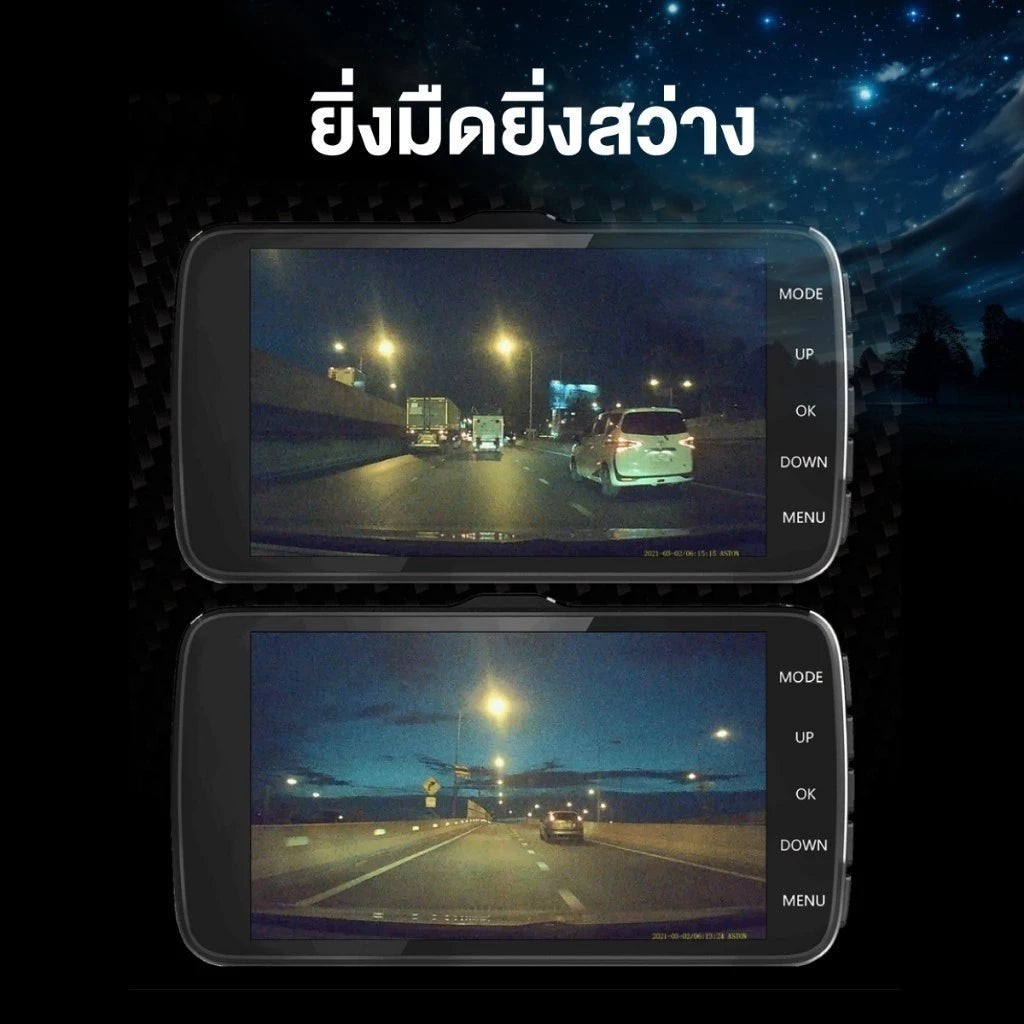 กล้องติดรถยนต์ ASTON Spark 2K กล้องหน้า+หลัง