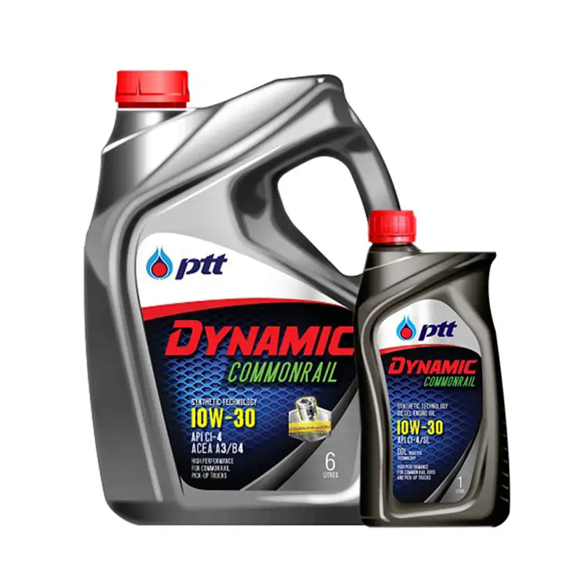 น้ำมันเครื่องดีเซลกึ่งสังเคราะห์PTT 10w30 ไดนามิค คอมมอนเรล 6+1ลิตร
