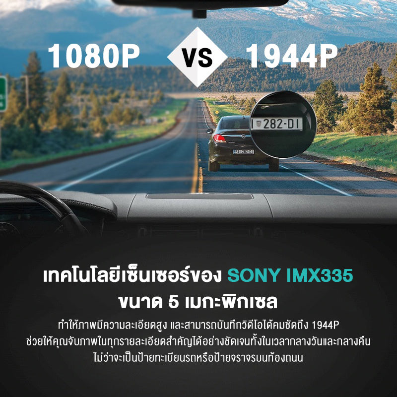กล้องติดรถยนต์ 70MAI A500S กล้องหน้า+หลัง