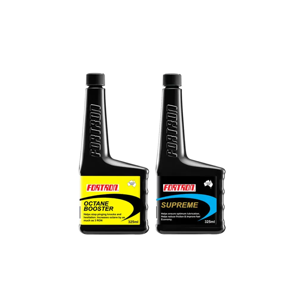 ชุดเพิ่มประสิทธิภาพเครื่องยนต์เบนซิน Fortron (Octane Booster + Supreme)