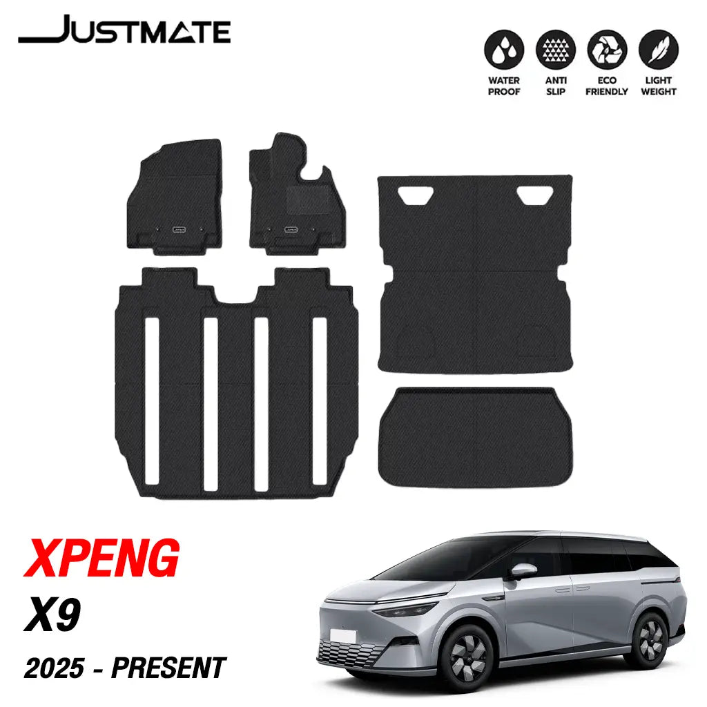 พรมรถยนต์ JUSTMATE XPENG X9 - เต็มชุด (7 ชิ้น)