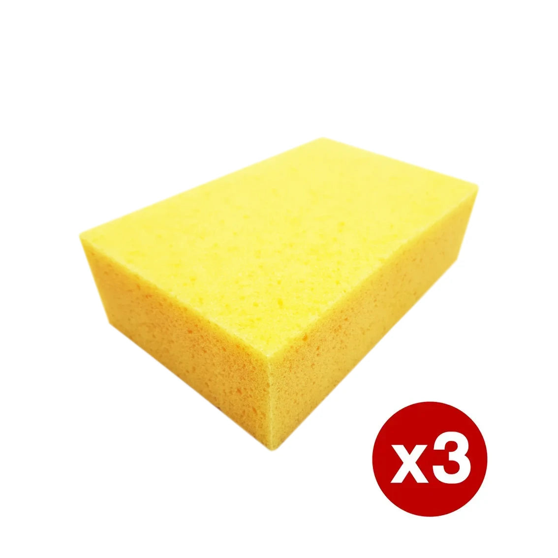 ฟองน้ำล้างรถ สีเหลือง SUPER PACK x3