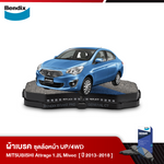 ผ้าเบรค MITSUBISHI ATTRAGE 1.2L Mivec (ปี 2013-18)
