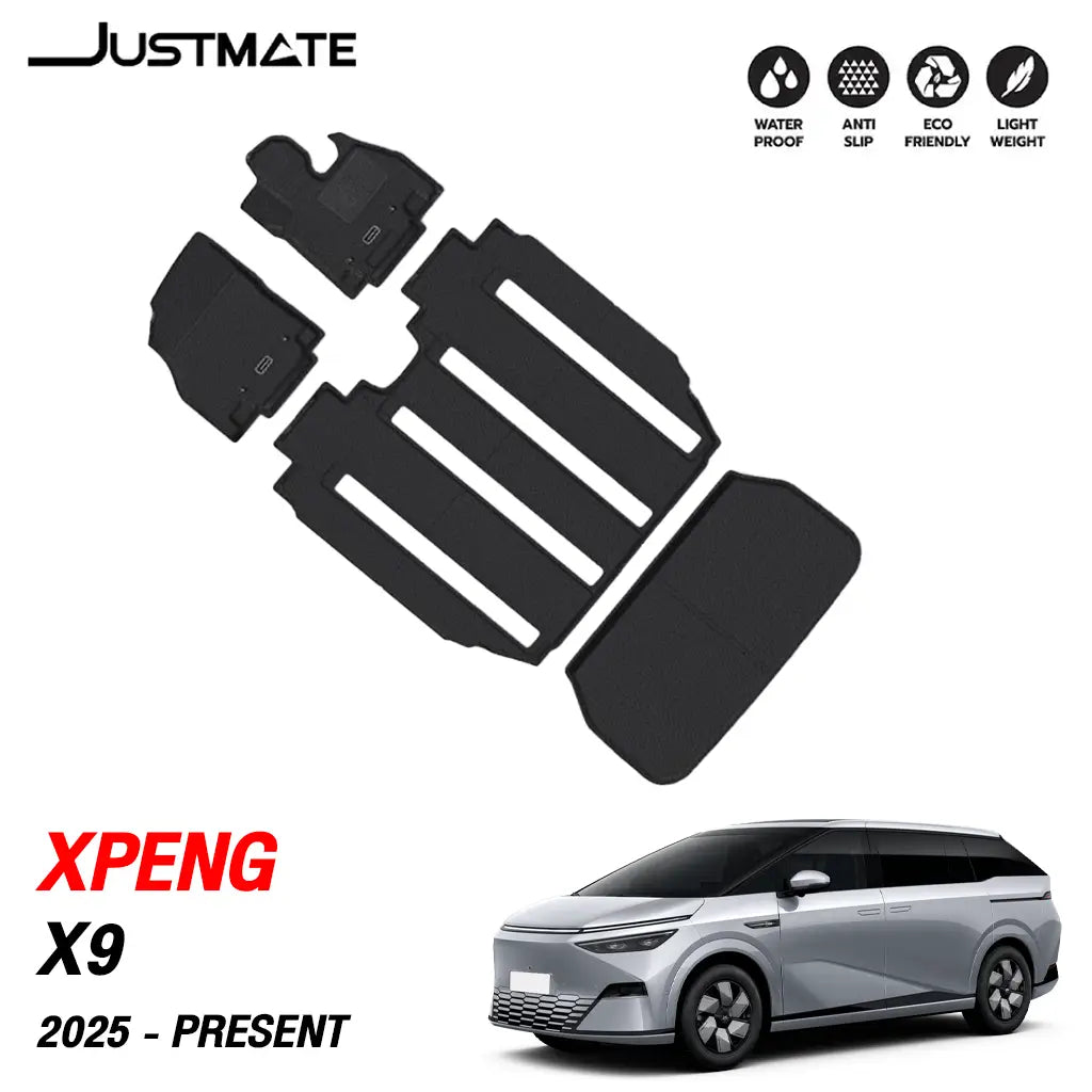 พรมรถยนต์ JUSTMATE XPENG X9 - เต็มชุด (5 ชิ้น)