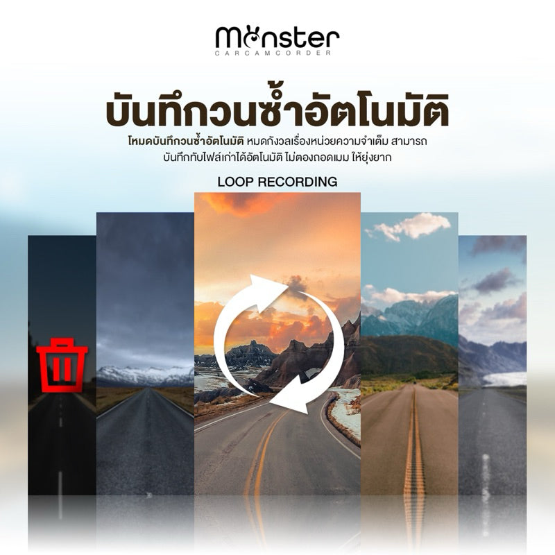 กล้องติดรถยนต์ DENGO Monster กล้องหน้า+หลัง