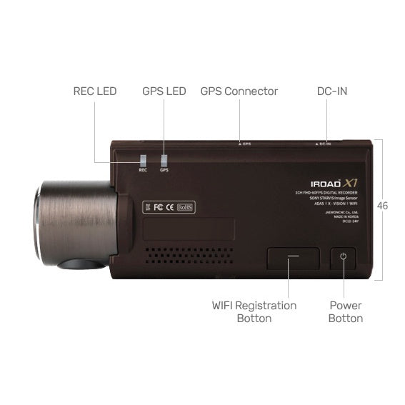 กล้องติดรถยนต์ IROAD รุ่น X1 เฉพาะกล้องหน้า