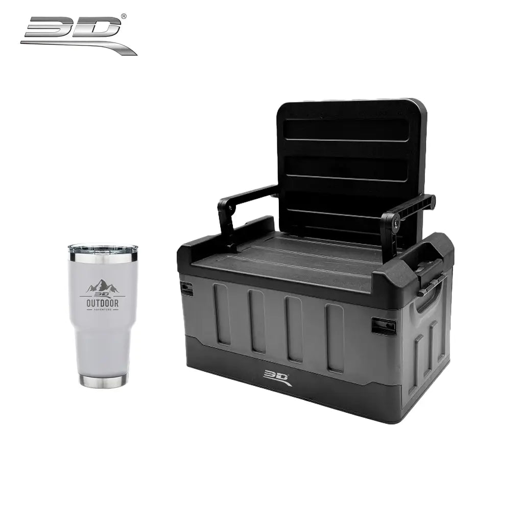 กล่องใส่ของพร้อมกระเป๋ากันน้ำ 3D sitting folding storage box (60L)
