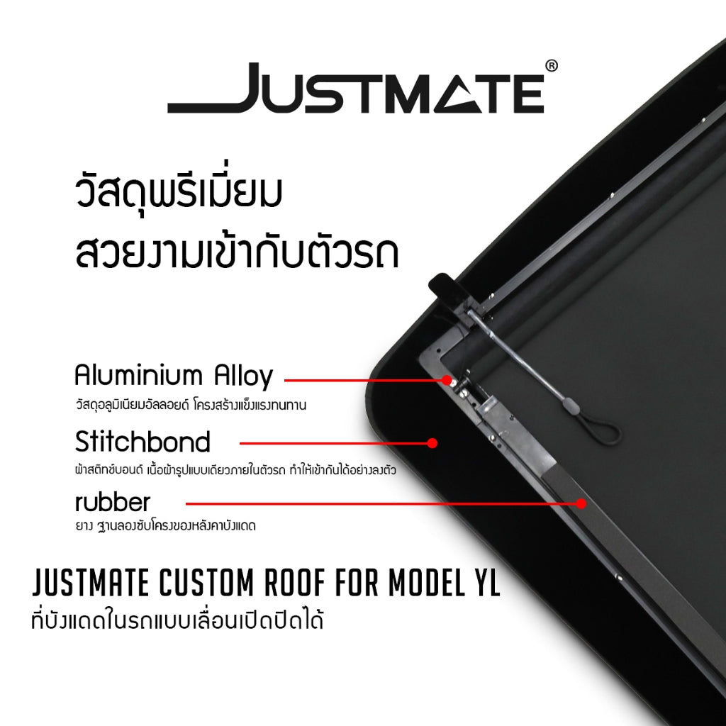 ม่านบังแดดภายในรถยนต์ Justmate Custom Roof for Tesla แบบเลื่อนเปิด-ปิดได้