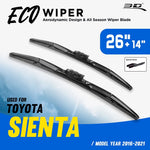ที่ปัดน้ำฝน ECO TOYOTA SIENTA ปี 2018-2021 ขนาด 26" + 14"