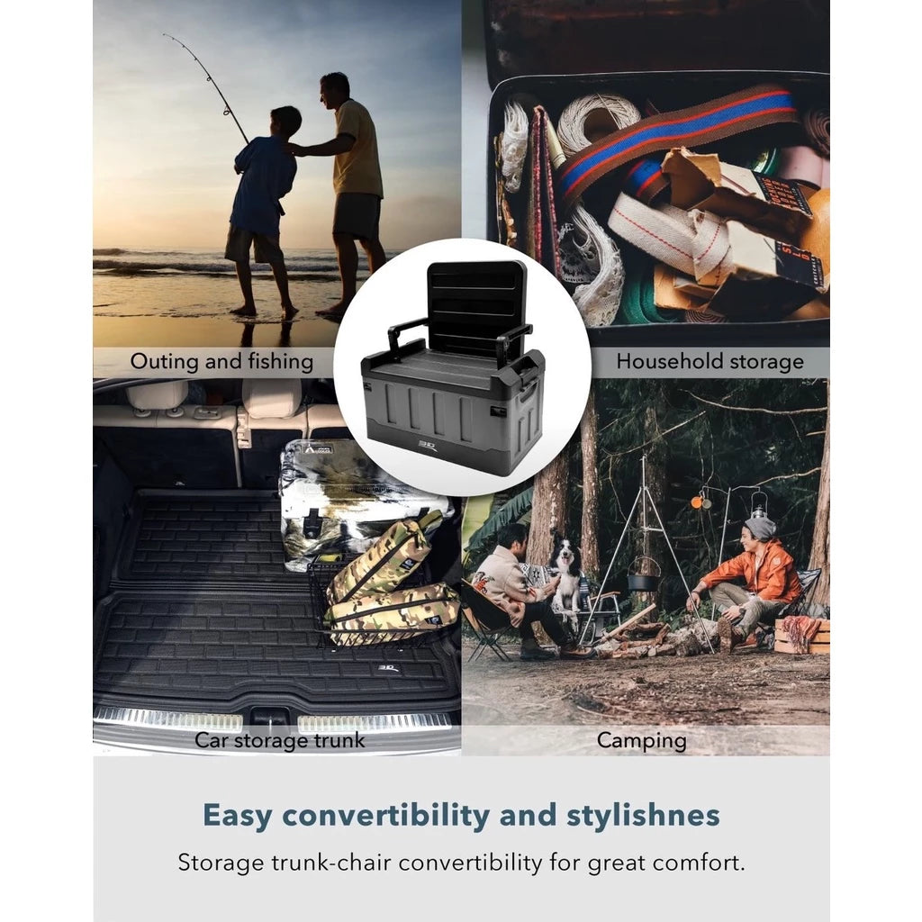 กล่องใส่ของพร้อมกระเป๋ากันน้ำ 3D sitting folding storage box (60L)