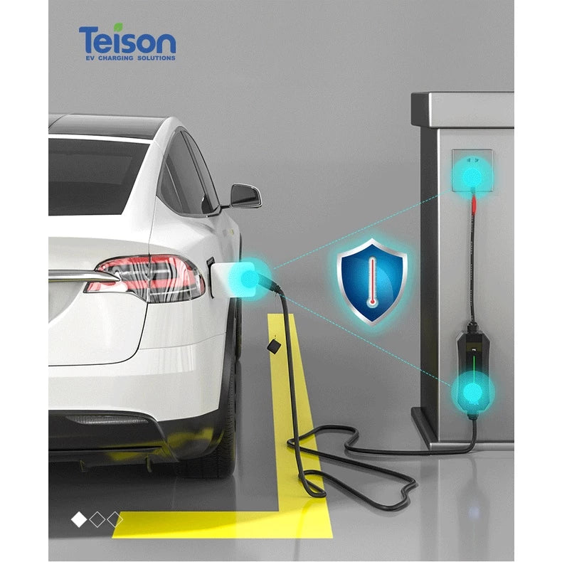 เครื่องชาร์จแบตเตอรี่รถยนต์ไฟฟ้าแบบพกพา Teison Portable Pro 16A 3.8kW , 7.4kW Type 2