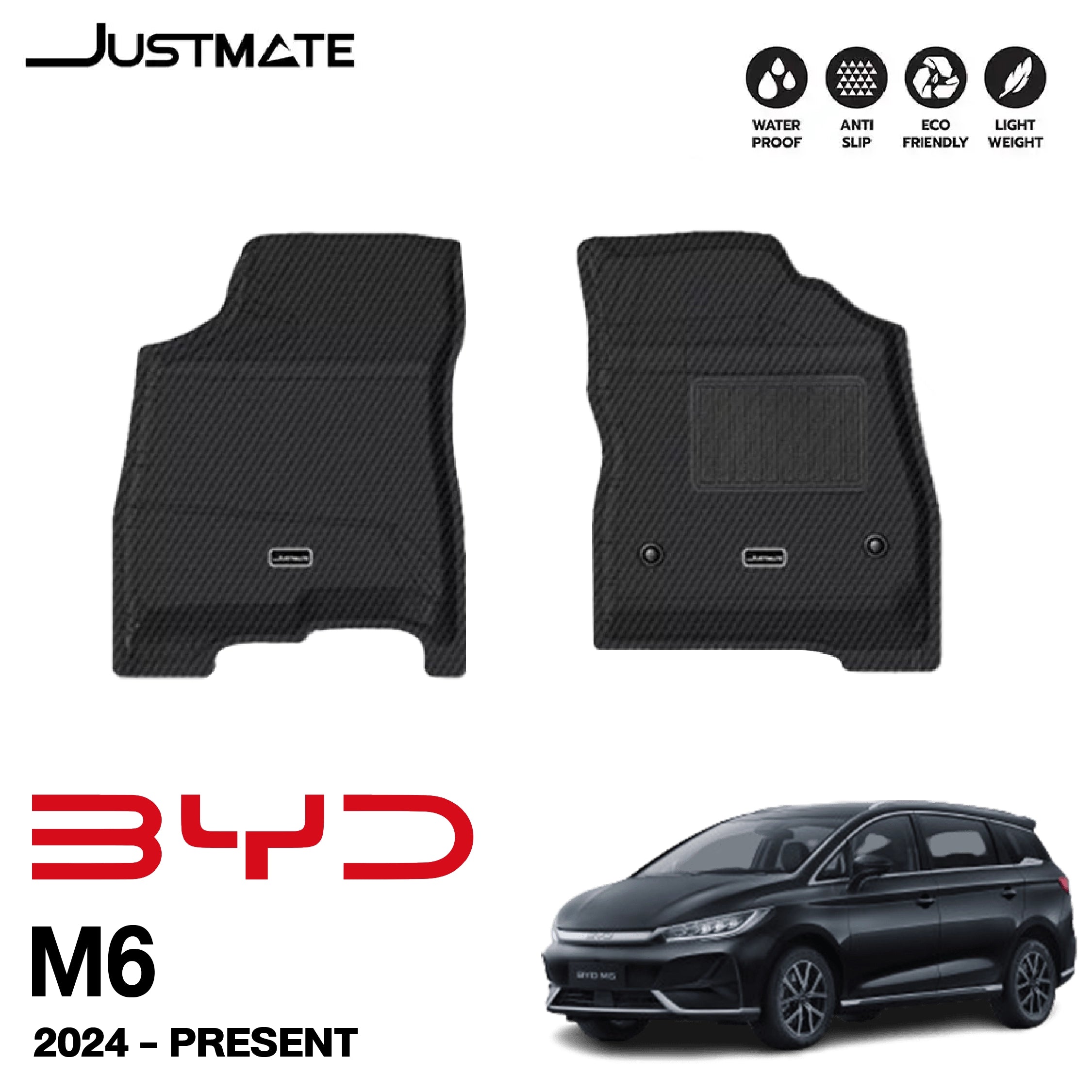 พรมรถยนต์ BYD M6 (2024 - PRESENT) เฉพาะถาดหน้า