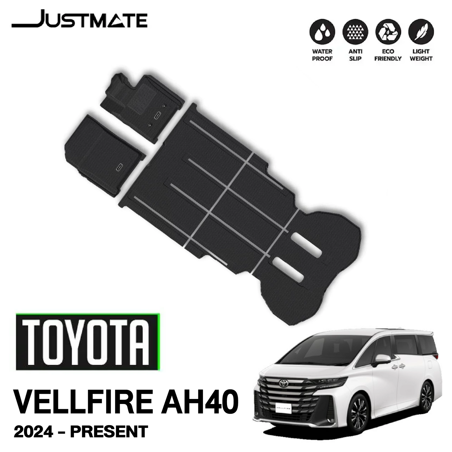 พรมรถยนต์ TOYOTA VELLFIRE AH40 (2024 - PRESENT) ครบชุด