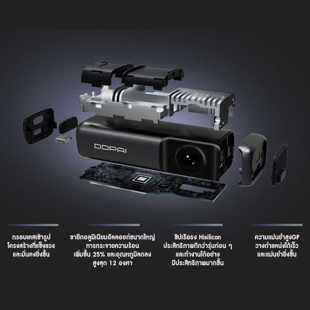 กล้องติดรถยนต์ DDPAI Mini 5 4G Dash Cam เฉพาะกล้องหน้า
