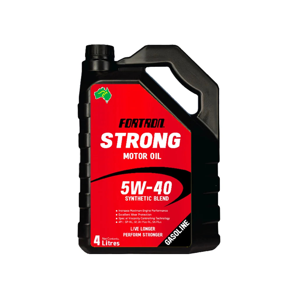 น้ำมันเครื่องกึ่งสังเคราะห์Fortron 5W-40 เบนซิน เลขไมล์ 100,000ขึ้นไป 4+1ลิตร