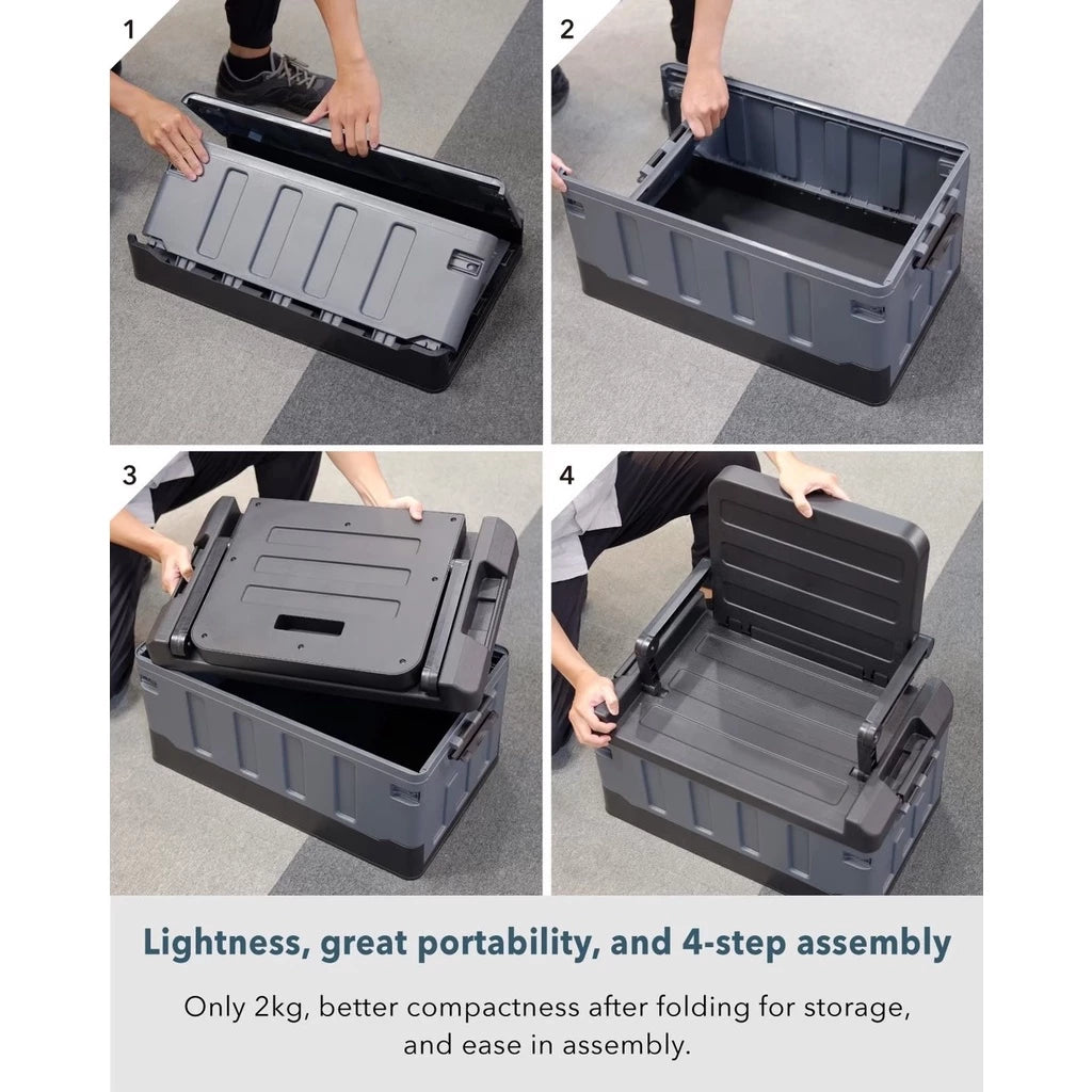 กล่องใส่ของพร้อมกระเป๋ากันน้ำ 3D sitting folding storage box (60L)