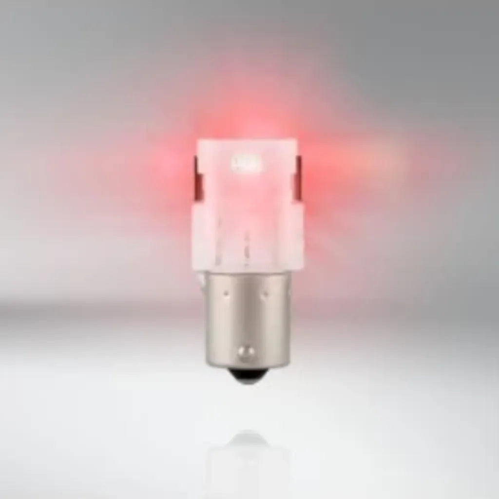 หลอดไฟ OSRAM LED ขั้วเขี้ยวตรง P21W แสงสีแดง (ไฟ 1จุด)(7506DRP)
