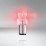 หลอดไฟ OSRAM LED ขั้วเขี้ยวตรง P21/5W แสงสีแดง (ไฟ 2จุด) (7528DRP)