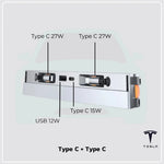 อะแดปเตอร์ฮับ พร้อมสายรูดเก็บ Type C, USB TESLA Model Y
