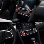 แหวนครอบปุ่มแอร์ฮอนด้า ซีวิค วัสดุเป็นอลูมิเนียมอย่างดี(สีแดง 2ชิ้น) Civic FC FK 2016-2021
