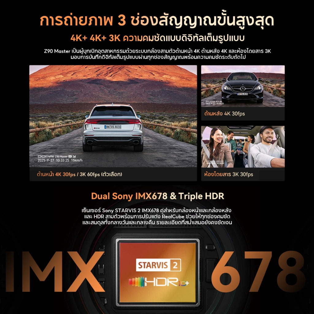 กล้องติดรถยนต์ DDPAI Z90 Master 3CH 2026