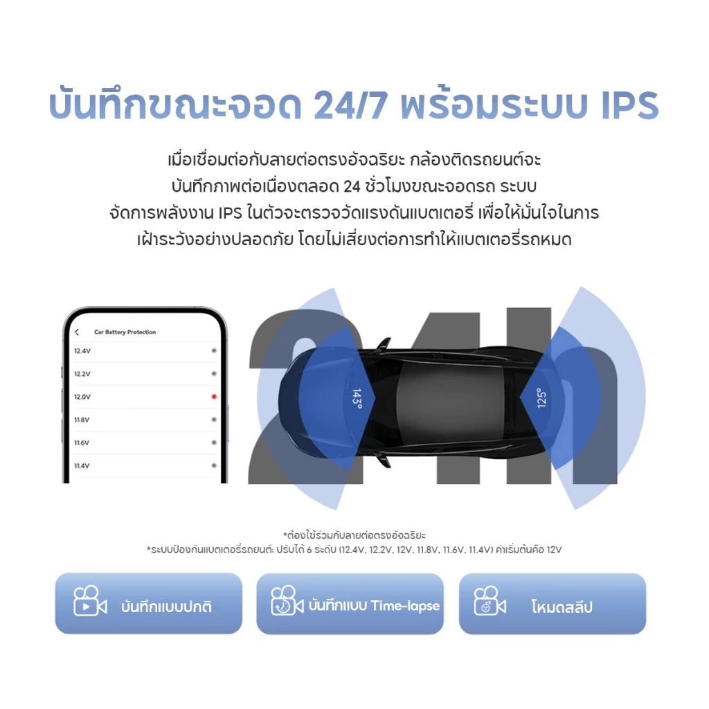 กล้องติดรถยนต์ DDPAI N3 Pro กล้องหน้า+หลัง