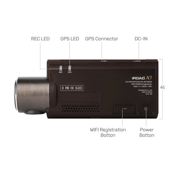 กล้องติดรถยนต์ IROAD รุ่น X1 เฉพาะกล้องหน้า